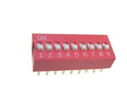 DIP Switch x9 Czerwony l=19szt
