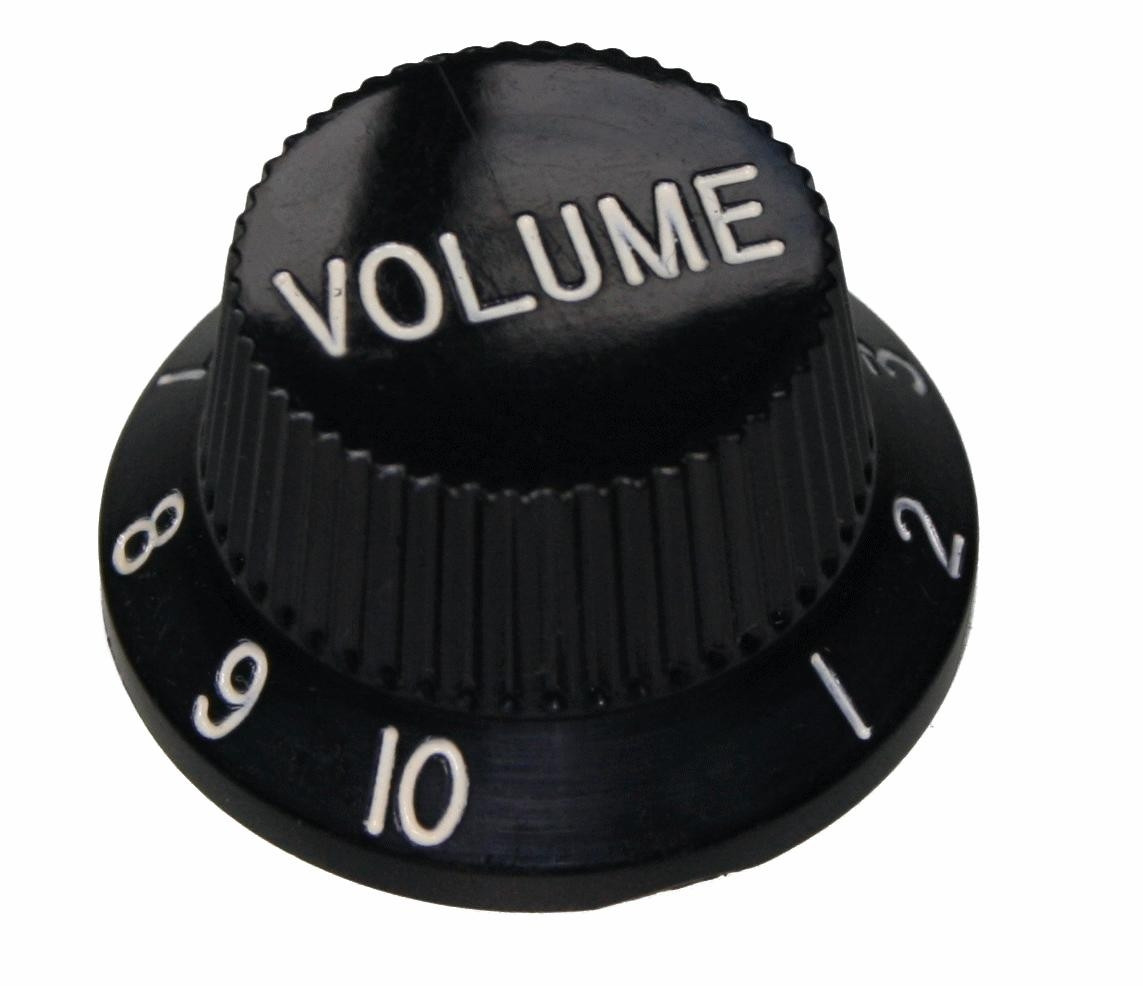Gałka potencjometru audio 18mm ze skalą 1-10 czarna GGC18 h=13 "VOLUME"
