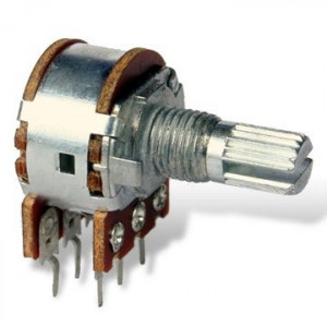 Potencjometr obrotowy 2x 20K Ohm B (liniowy) l=15mm