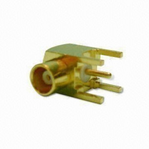 Złącze żeńskie MCX 50 Ohm kątowe do druku