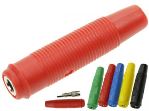 Gniazdo bananowe na kabel AL2319 czerwone