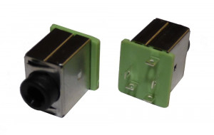 Gniazdo minijack 3.5mm z wyłącznikiem zielone