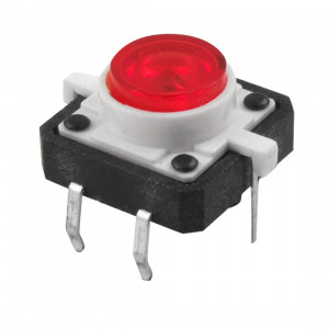 Tact Switch 12x12mm h=7mm czerwone podświetlenie