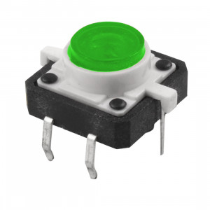 Tact Switch 12x12mm h=7mm zielone podświetlenie