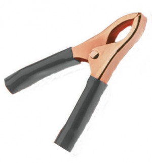 Krokodylek nieizolowany czarny l=75mm