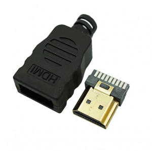 Wtyk HDMI złocony na kabel z osłoną