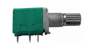 Potencjometr obrotowy 9x11 2x 50K Ohm B (liniowy) z wyłącznikiem l=15mm