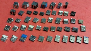 Zestaw 49szt gniazd i wtyków USB