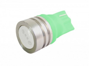 Żarówka LED 12V T10 0.6W 12mm płaska Zielona