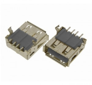 Gniazdo USB typu A do montażu SMD Czarne