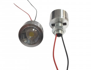 Lampka LED 5V biała 1W 24mm wypukła soczewka