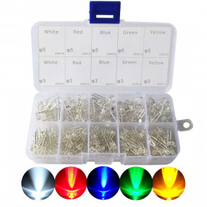 Zestaw 300szt diod LED 3mm i 5mm Clear
