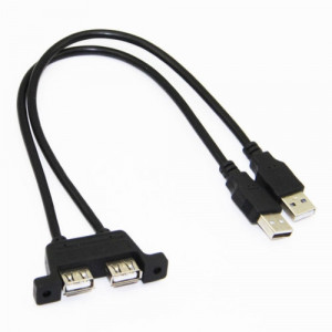 Gniazdo USB A podwójne do obudowy z przewodem 50cm