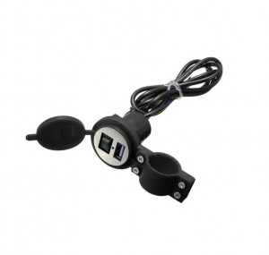 Ładowarka samochodowa USB 5V/2.1A z przełącznikiem + akcesoria