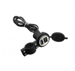 Ładowarka samochodowa USB 5V/2.1A z przełącznikiem + uchwyt typ2