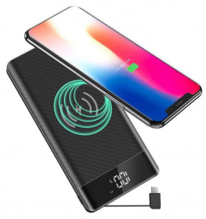 Obudowa powerbank na 8 akumulatorów 18650 z wyświetlaczem, USB typu C oraz ładowaniem bezprzewodowym