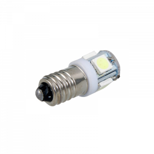 Żarówka wkręcana LED E10 12V biała 5 led