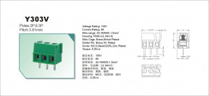 AK 3.81mm h=9.20mm 3pin (-) opak=100 szt