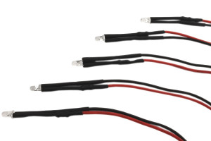 Dioda LED 3mm 12V DC żółta clear z przewodem 20cm