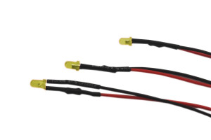 Dioda LED 3mm 12V DC żółta matowa z przewodem 20cm