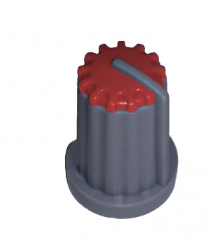 Gałka potencjometru szara 14mm GS14 czerwona