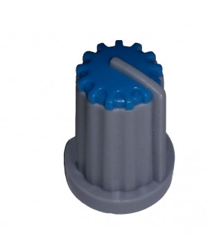 Gałka potencjometru szara 14mm GS14 niebieska