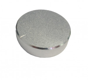 Gałka potencjometru srebrna 40mm GSLM40 gładka h=10mm