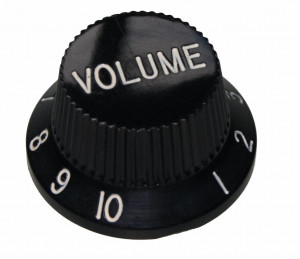 Gałka potencjometru audio 18mm ze skalą 1-10 czarna GGC18 h=13 "VOLUME"