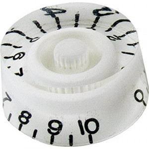 Gałka potencjometru audio 25mm ze skalą 0-10 h=12 biała GG25