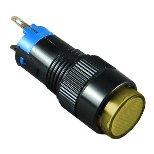 PBO-12By Przełącznik monostabilny okrągły żółty 3A 250V AC / 1A 30V DC, podświetlenie 12V
