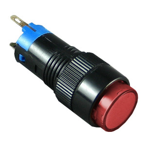 PBO-12Br Przełącznik bistabilny okrągły czerwony 3A 250V AC / 1A 30V DC, podświetlenie 12V