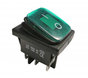 KCD4-B 16A 250V podwójny ON-ON IP65 zielony