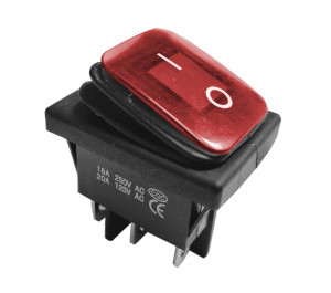 KCD4-R 16A 250V podwójny ON-ON IP65 czerwony