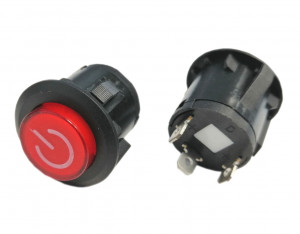 PBO-18Ar Przełącznik bistabilny okrągły czerwony 3A/5V, podświetlenie 5V