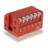 DIP Switch Piano x6 Czerwony l=28szt
