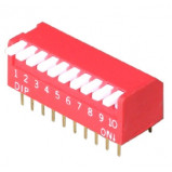 DIP Switch Piano x10 Czerwony l=18szt