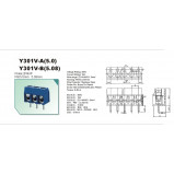 AK 5.00mm h=12.5 mm 3pin niebieskie opak=100 szt