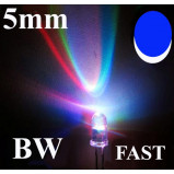Dioda LED 5mm Biała/Niebieska, clear, szybka zmiana kolorów, 2 nogi opak=100 szt

