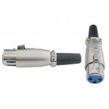 Gniazdo mikrofonowe 3 PIN montowane na kabel metalowe