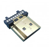 Wtyk HDMI złocony lutowany na kabel