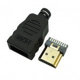 Wtyk HDMI złocony na kabel z osłoną