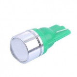 Żarówka LED 12V T10 1W z soczewką Zielona