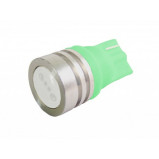 Żarówka LED 12V T10 0.6W 12mm płaska Zielona