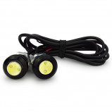 Żarówka LED 12V 0.9W 18mm biała z soczewką, czarna obudowa