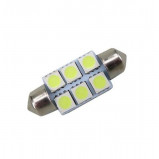 Żarówka LED 12V C5W 0.7W Biała 14x36mm