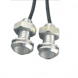 Żarówka LED 12V 1W 18mm biała z soczewką, srebrna obudowa