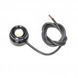 Żarówka LED 12V 1.5W 25mm biała z soczewką, obudowa czarna samoprzylepna
