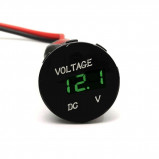 Woltomierz LED 3V-30V Zielony okrągły