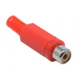 Gniazdo RCA lutowane na kabel czerwone