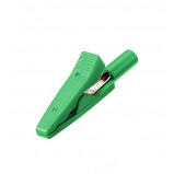 Krokodylek izolowany zielony l=41.5mm z gniazdem 2mm